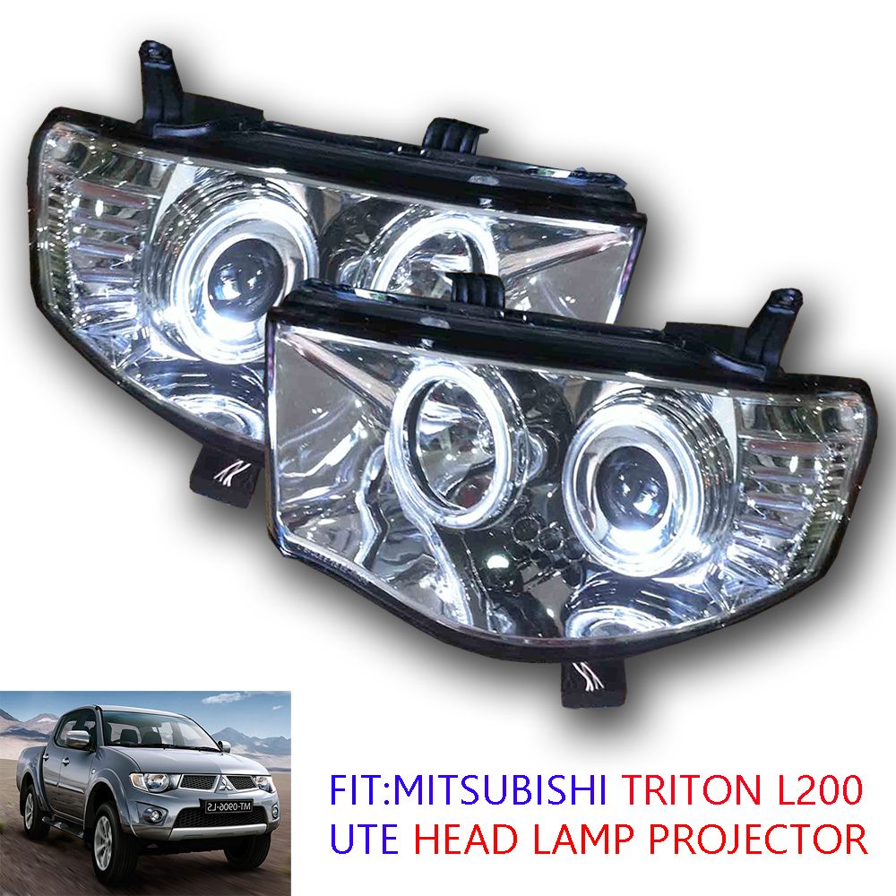 Fits 0815 Mitsubishi Triton L200 Ute Head light Lamp Projector Ute