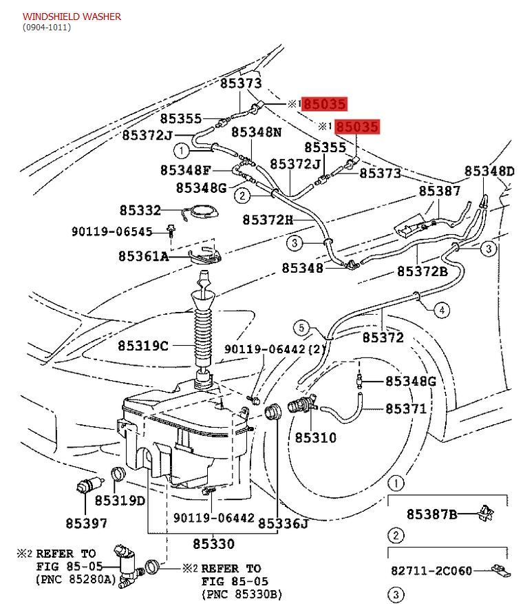 Fit 082011 Toyota Avensis T250 T270 Windshield Water Washer Nozzle Jet Stream eBay