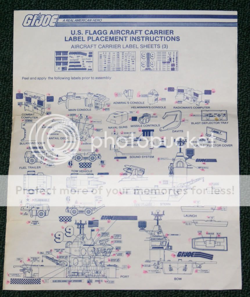 Vintage Gi Joe USS Flagg Carrier Keel Haul Blueprints Microphone Near ...