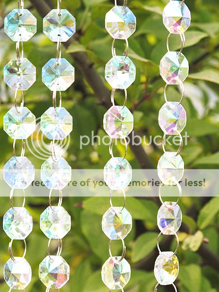 12M Real Glass AB Crystal Beads Garland Chain for Wedding Xmas Tree Decora