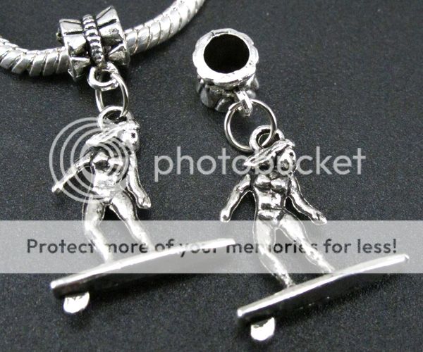 5pcs Tibetan Silver Human Dangle Charms Beads Fit European Bracelets F269