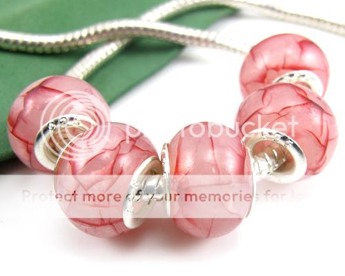 5pcs Murano Glass Beads Fit European Charm Bracelet