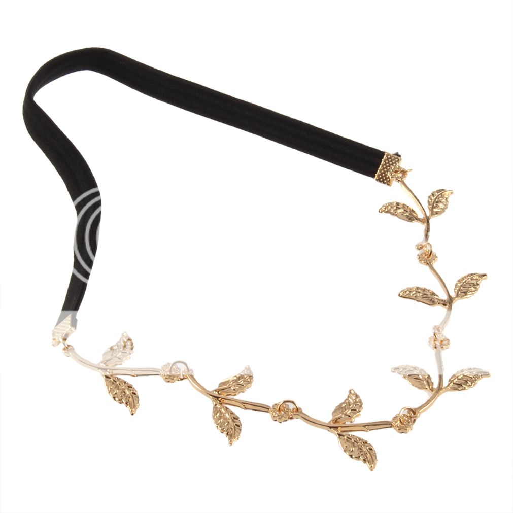 Gold Olive Branch Leaf Leaves Grecian Garland Hippy Head Hair Band