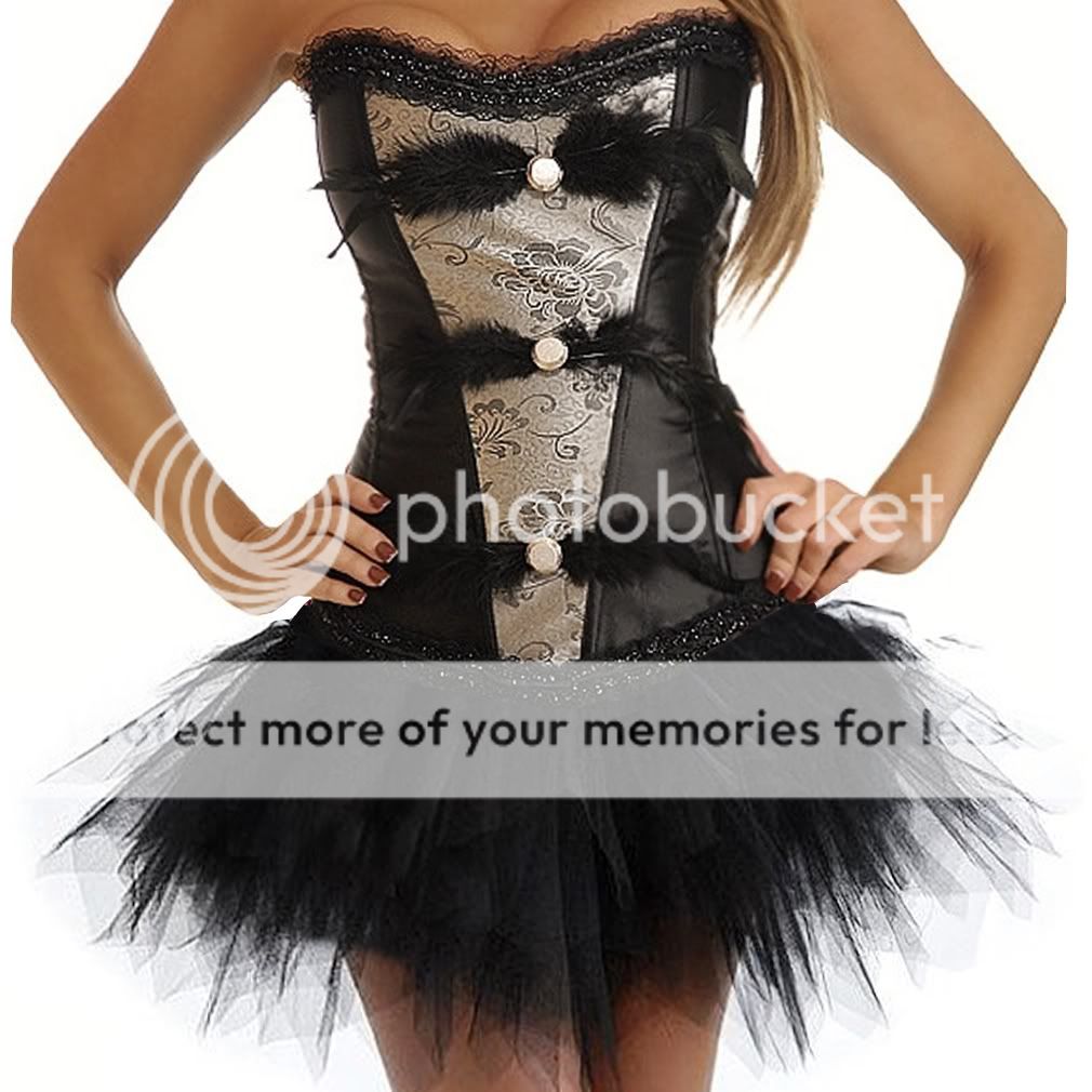 Korsett Mit Tutu Corsage Satin Korsett Gothic Schwarz Korsagen