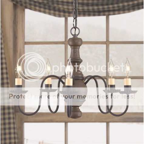 Lancaster 5 Arm Primitive Chandelier 4 Color Options Irvins Country