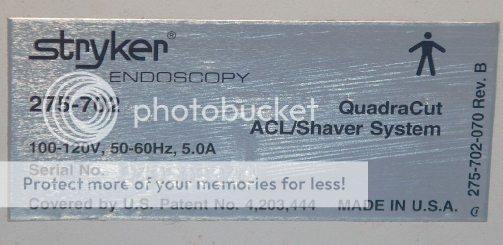 Stryker Endoscopy 275 702 Quadracut ACL Shaver System